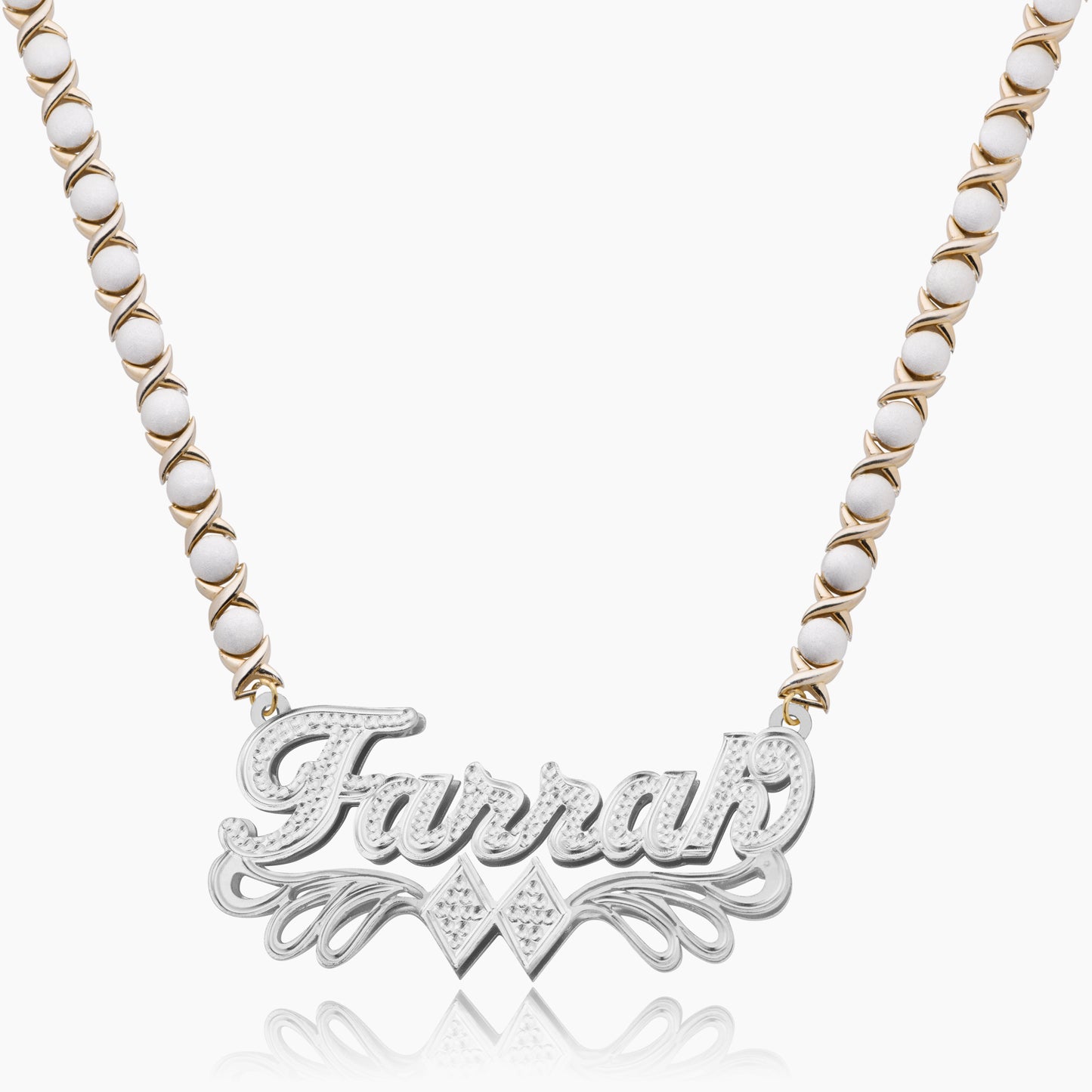 Double Plated Diamond Name Necklace