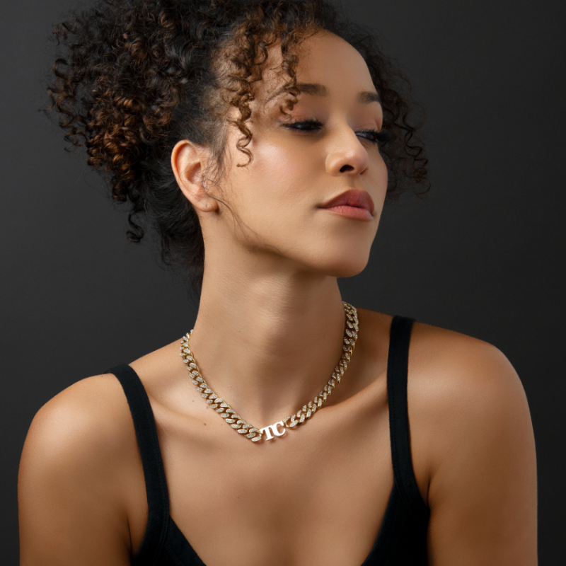 Chain Booette Iced Double Initial XL Cuban Chain