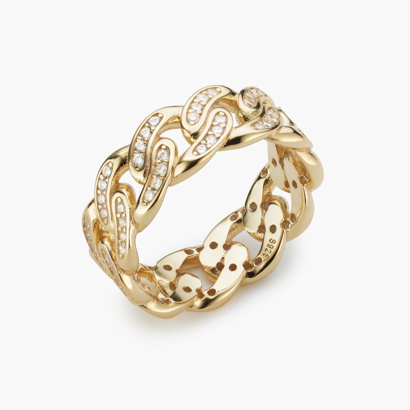 The Iced Cuban Link Ring – Tres Colori Jewelry