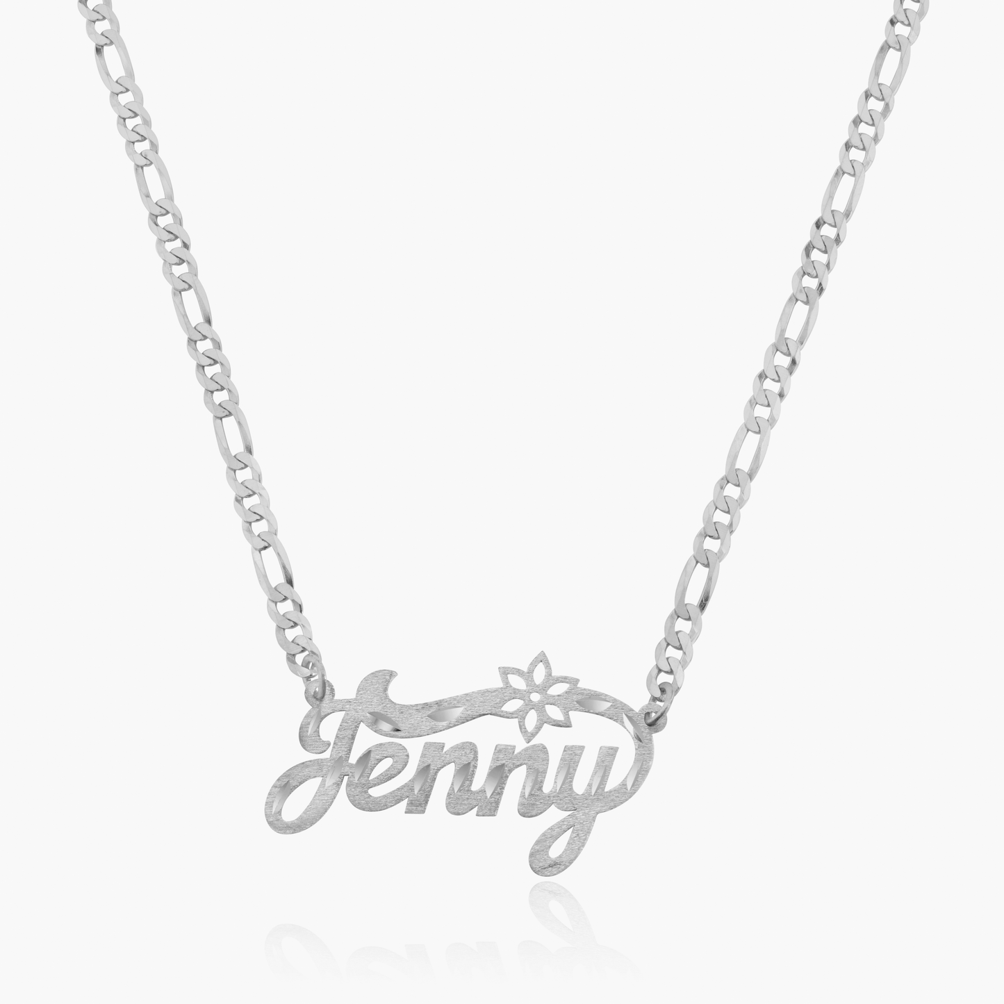 The Floral Diamond Cut Name Necklace