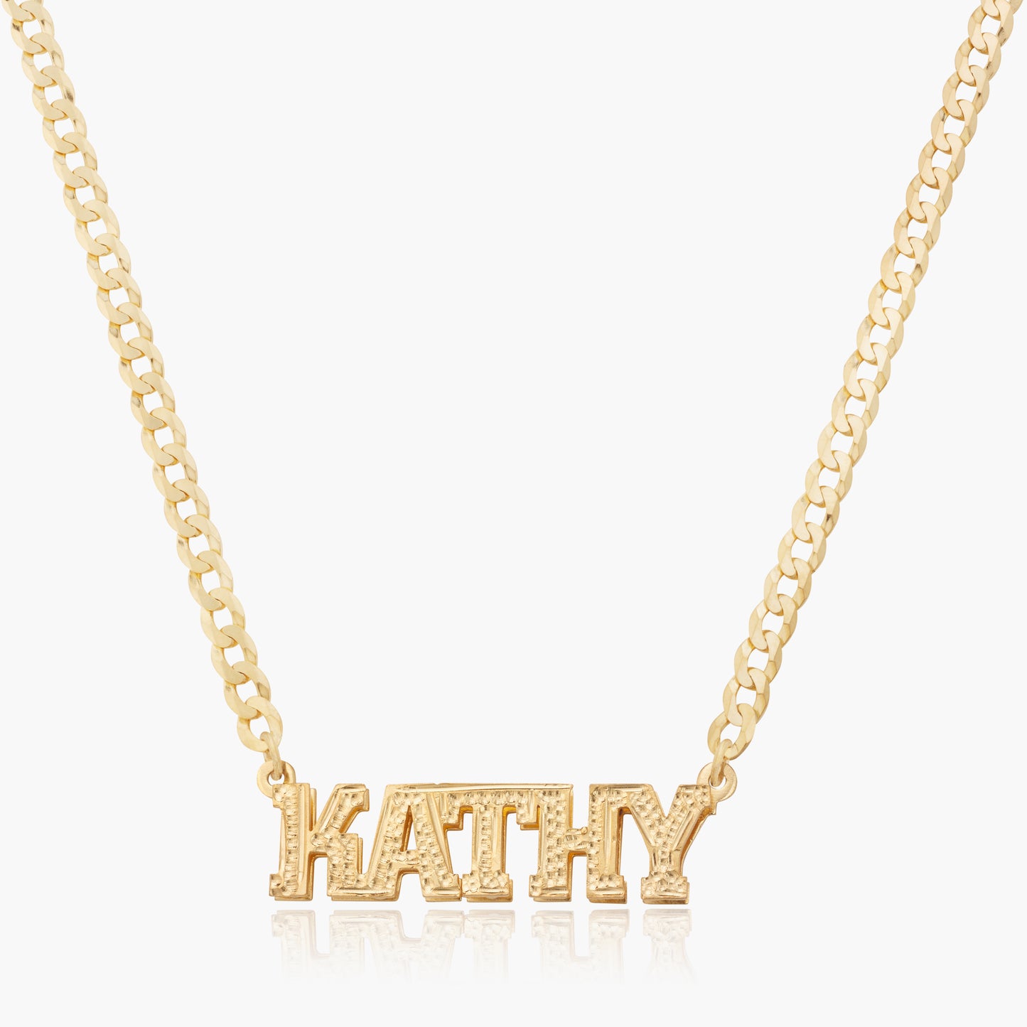 Double Plated Block Name Necklace