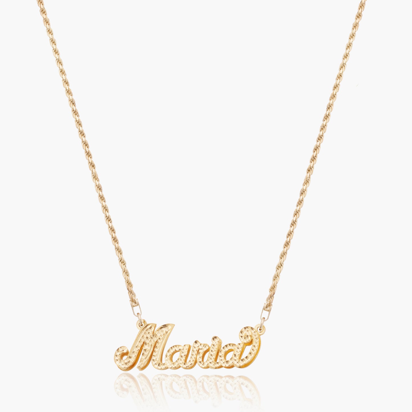 Double Plated Frosted Script Name Necklace