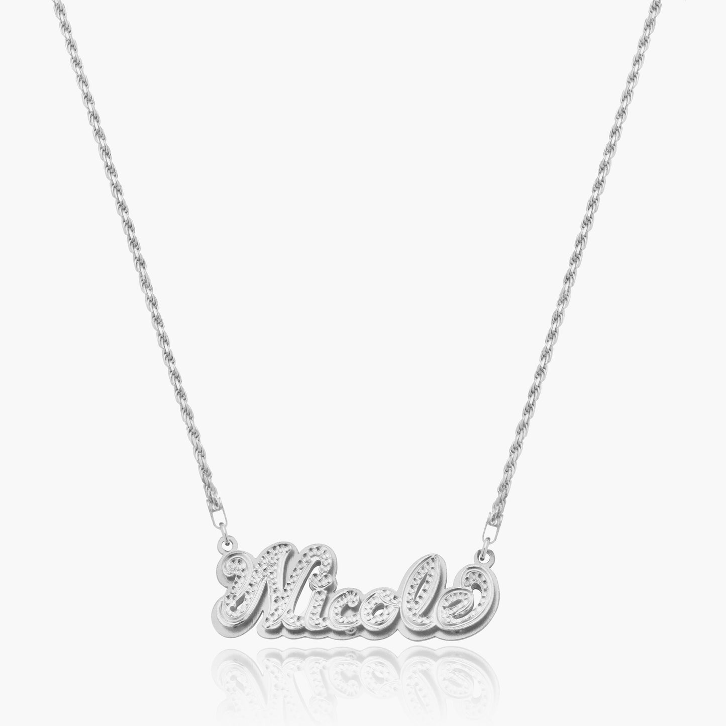 Double Plated Iced Out Script Name Necklace