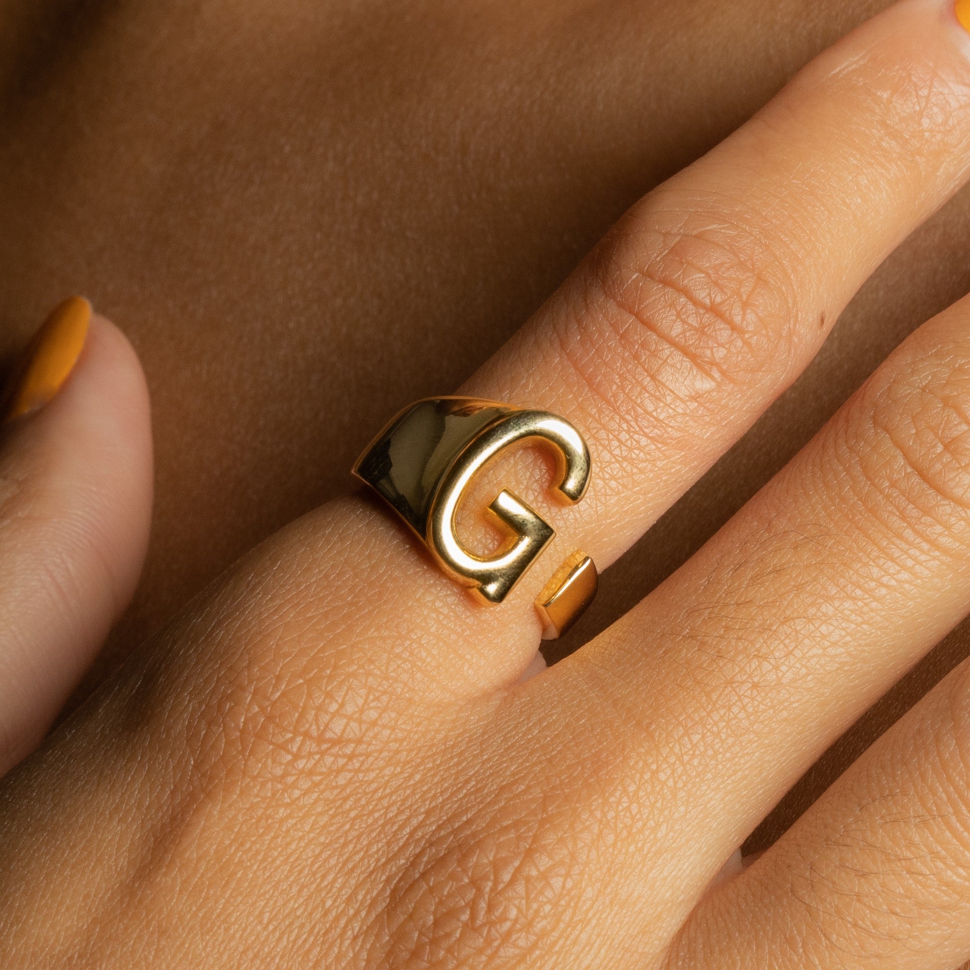 Half Open Initial Ring – Tres Colori Jewelry