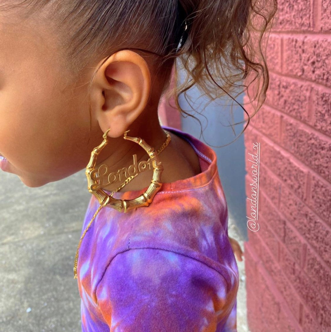 Kids on sale name earrings