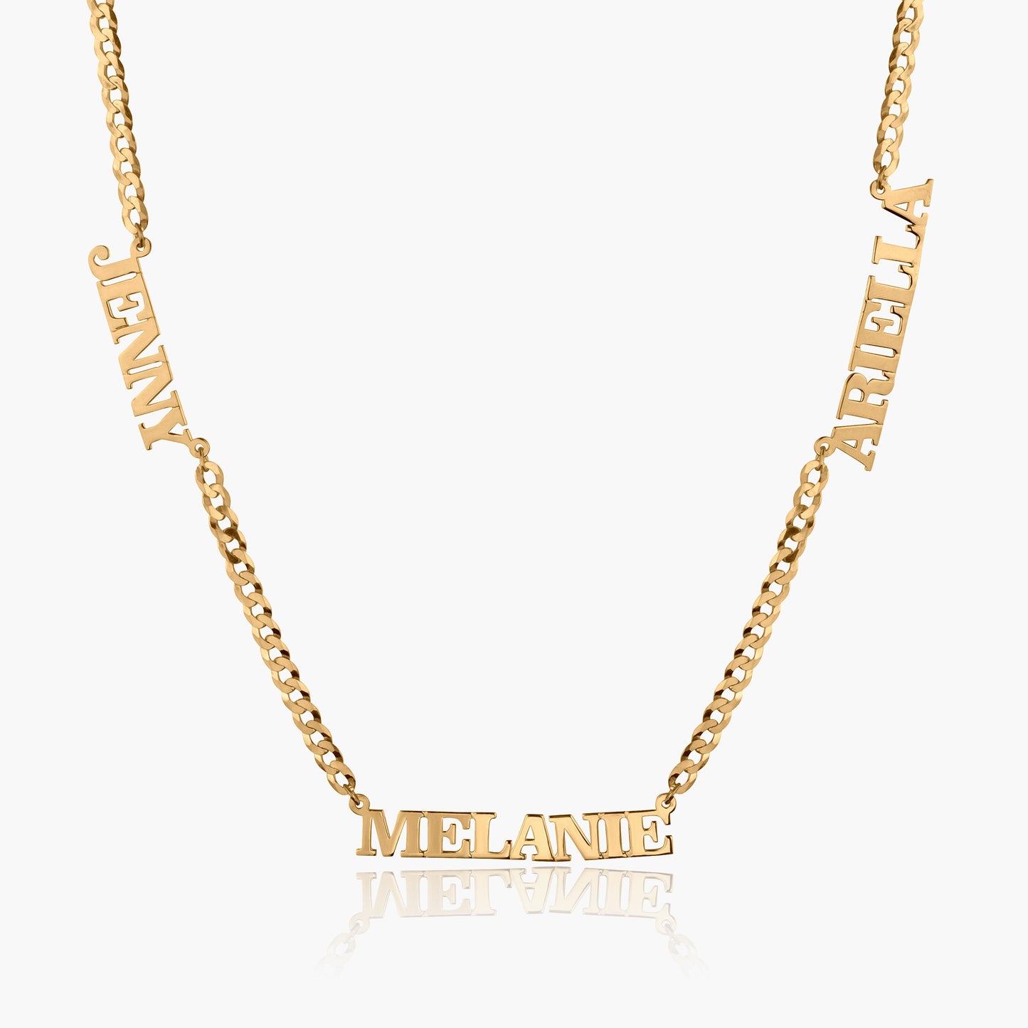 Three Name Necklace w/ Cuban Chain