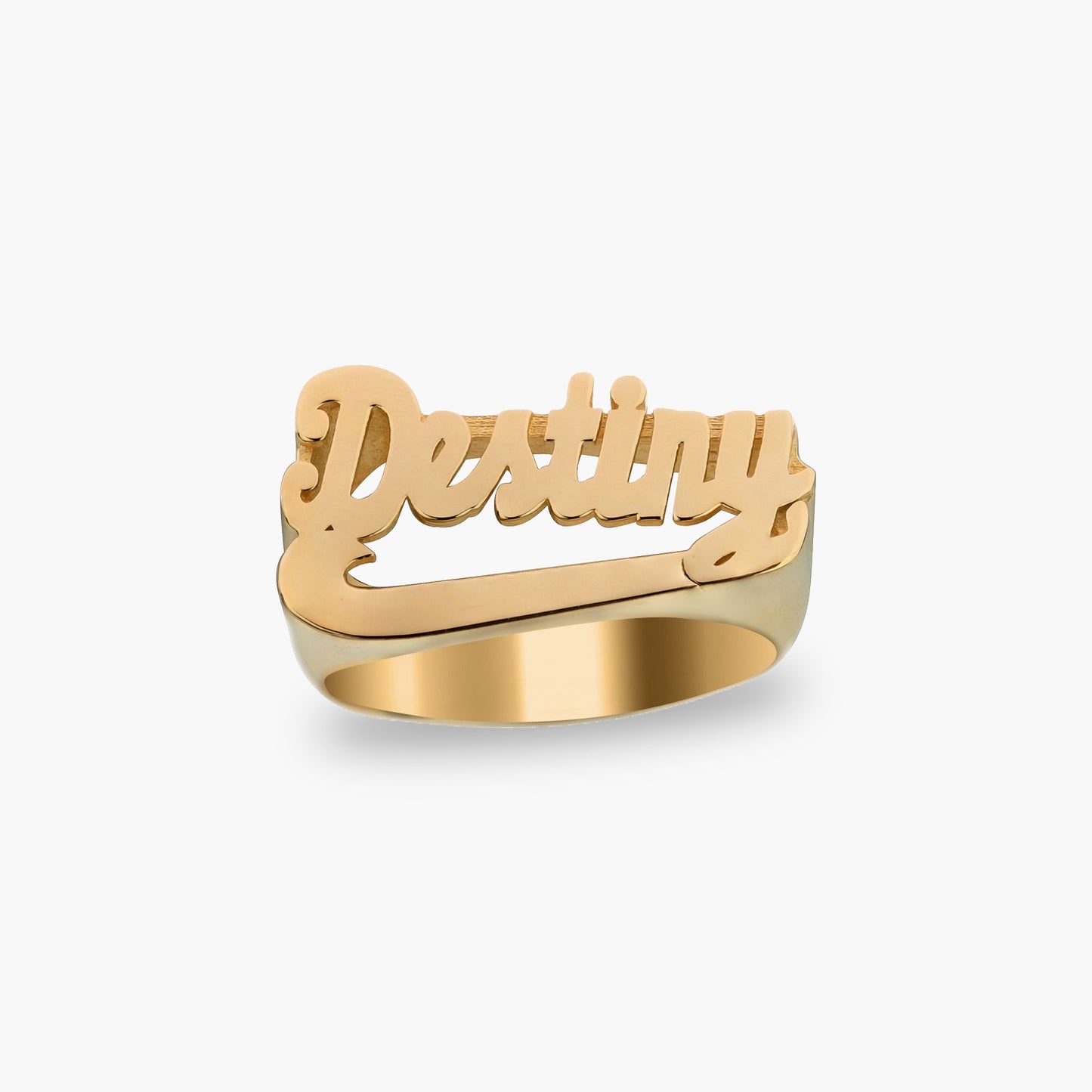 Gold-Swoosh Name Ring