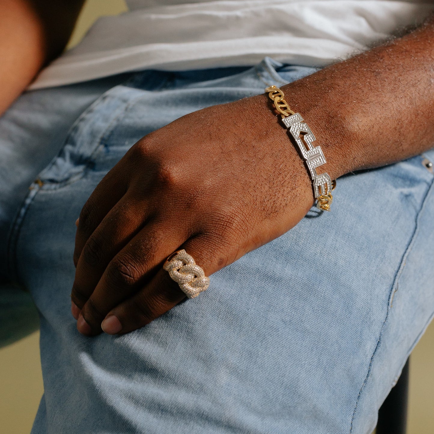 Men's Chunky Iced Cuban Link Ring