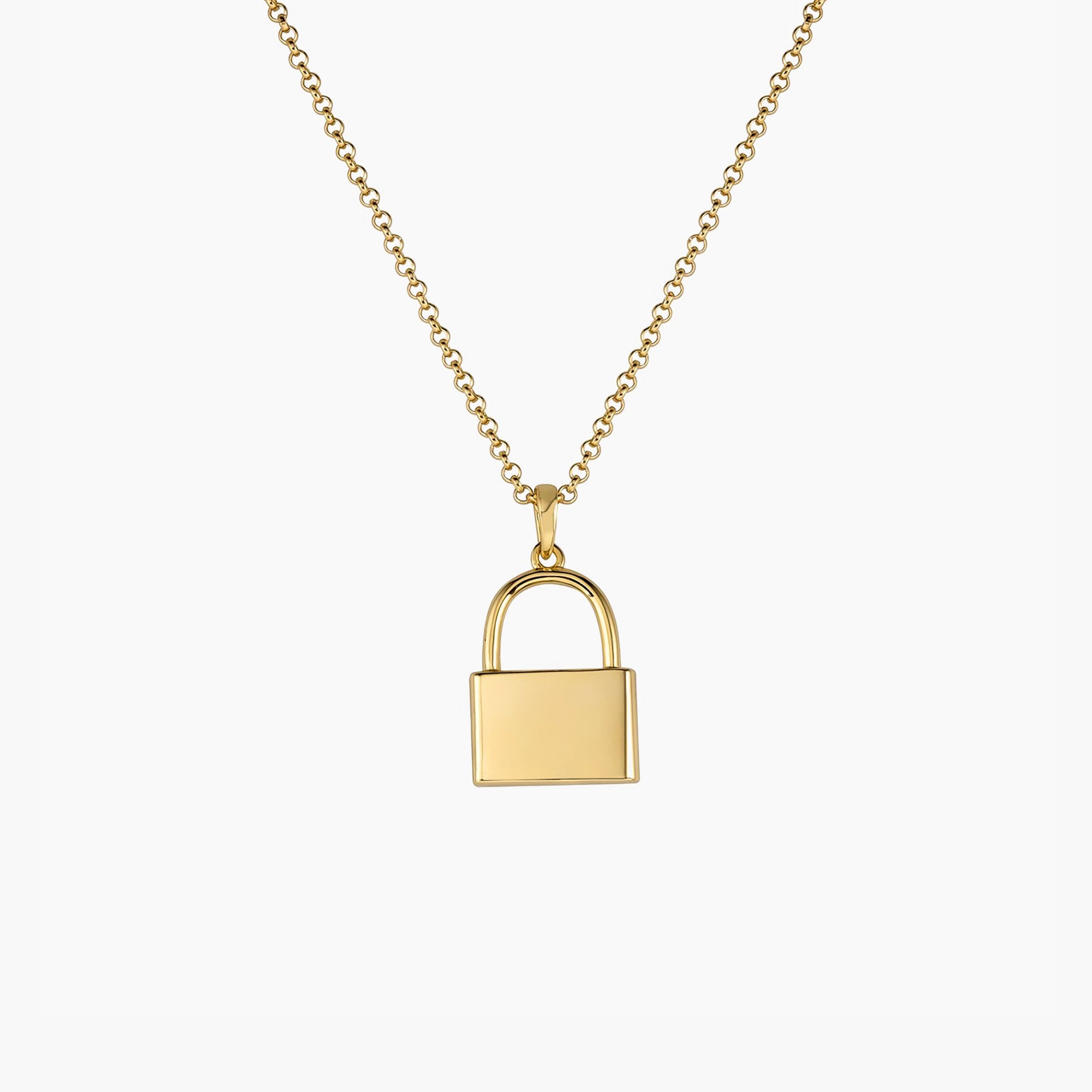 Gold on sale padlock necklace