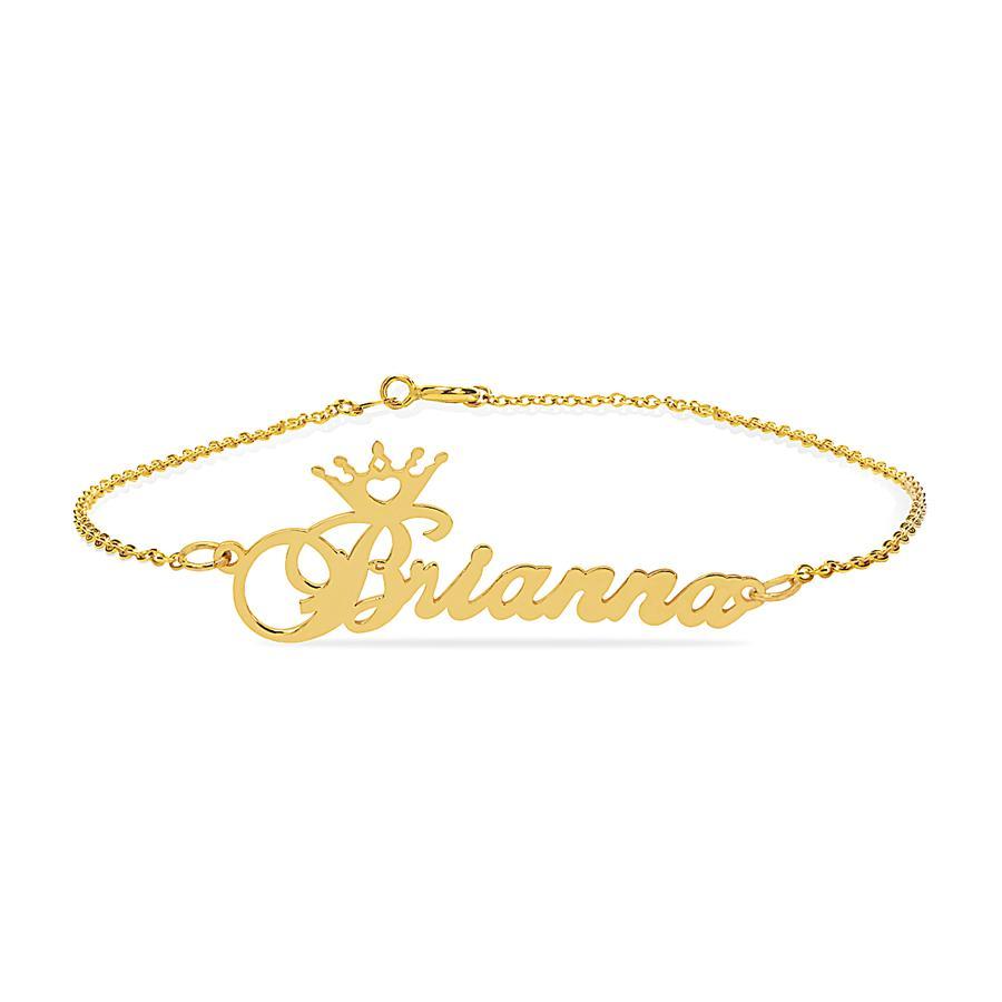 Name Bracelets - Name Anklet With Crown