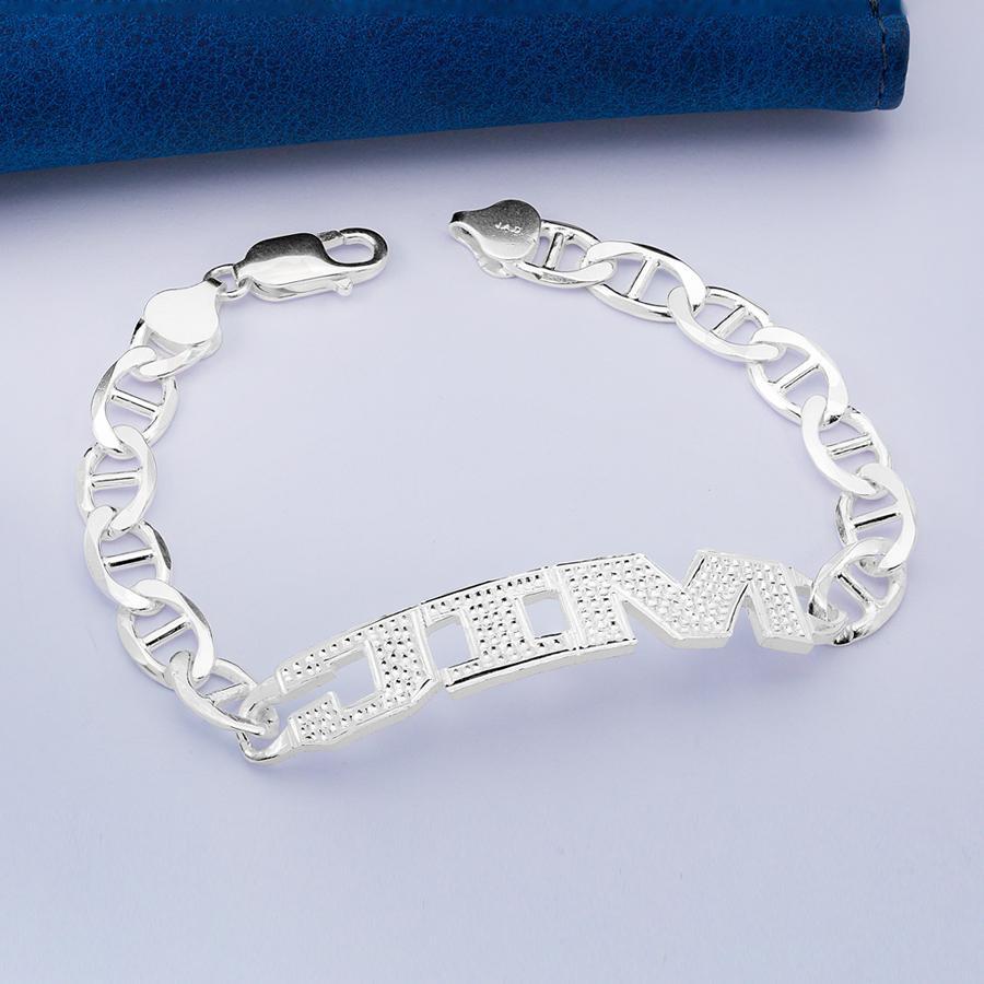 Name Bracelets - Name Bracelet W/ Figaro Chain
