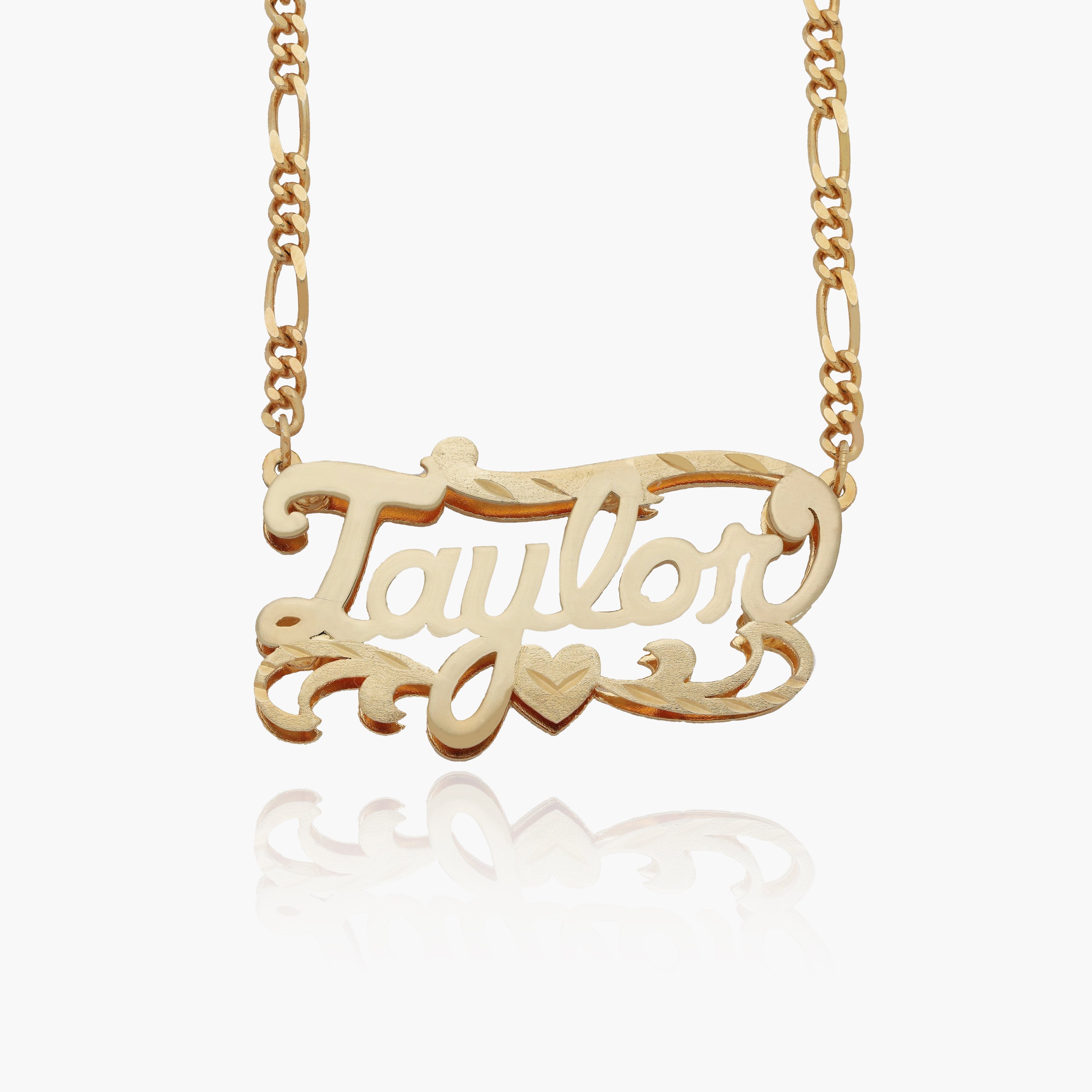 Double plated online nameplate necklace