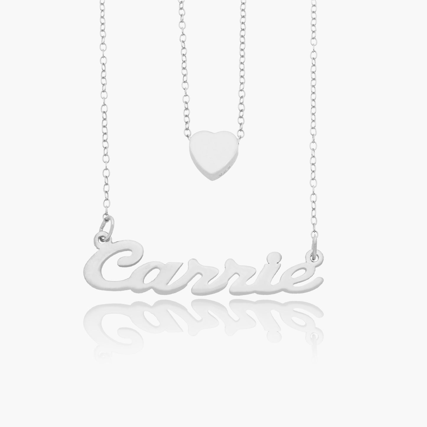 Layered Name Necklace with Heart