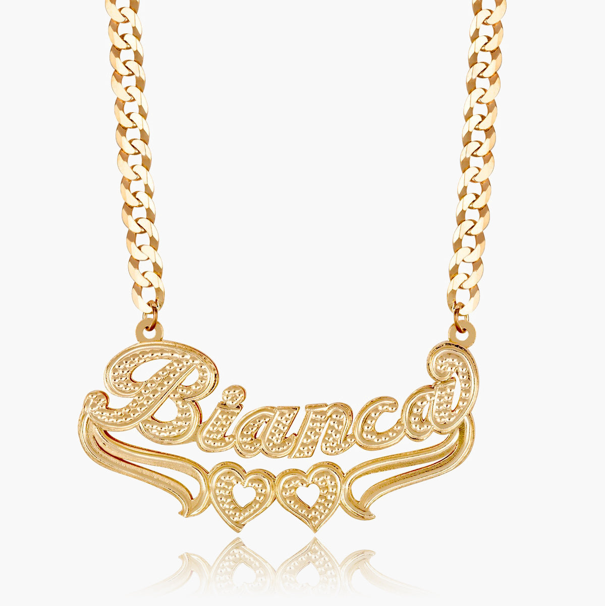 The Golden Double Plated Heart Name Necklace