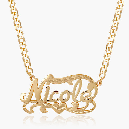 Double Plated Iced Out Script Name Necklace