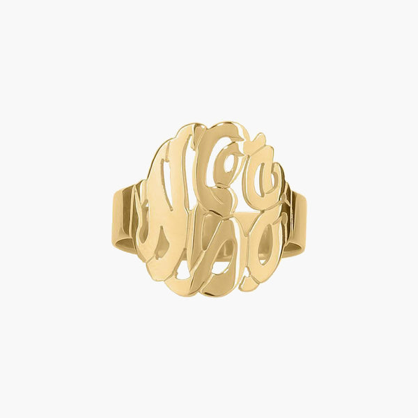 Script Monogram Initial Ring Tres Colori Jewelry